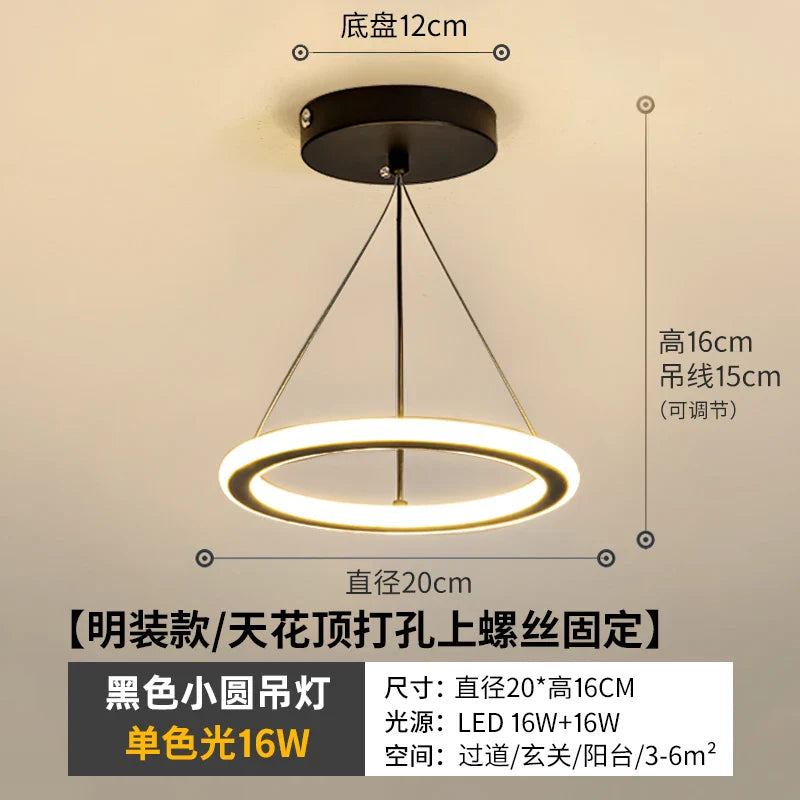 Rings Circle Ceiling Hanging Lamp Decor Lighting Fixture