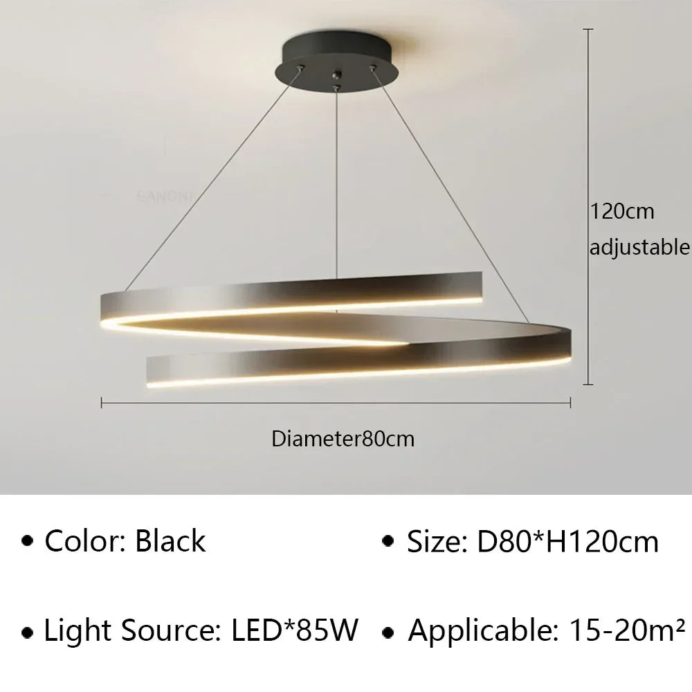 LED Spiral Pendant Light Chandelier