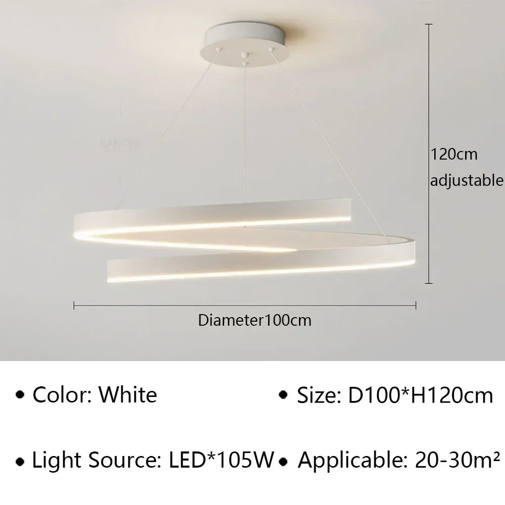 LED Spiral Pendant Light Chandelier