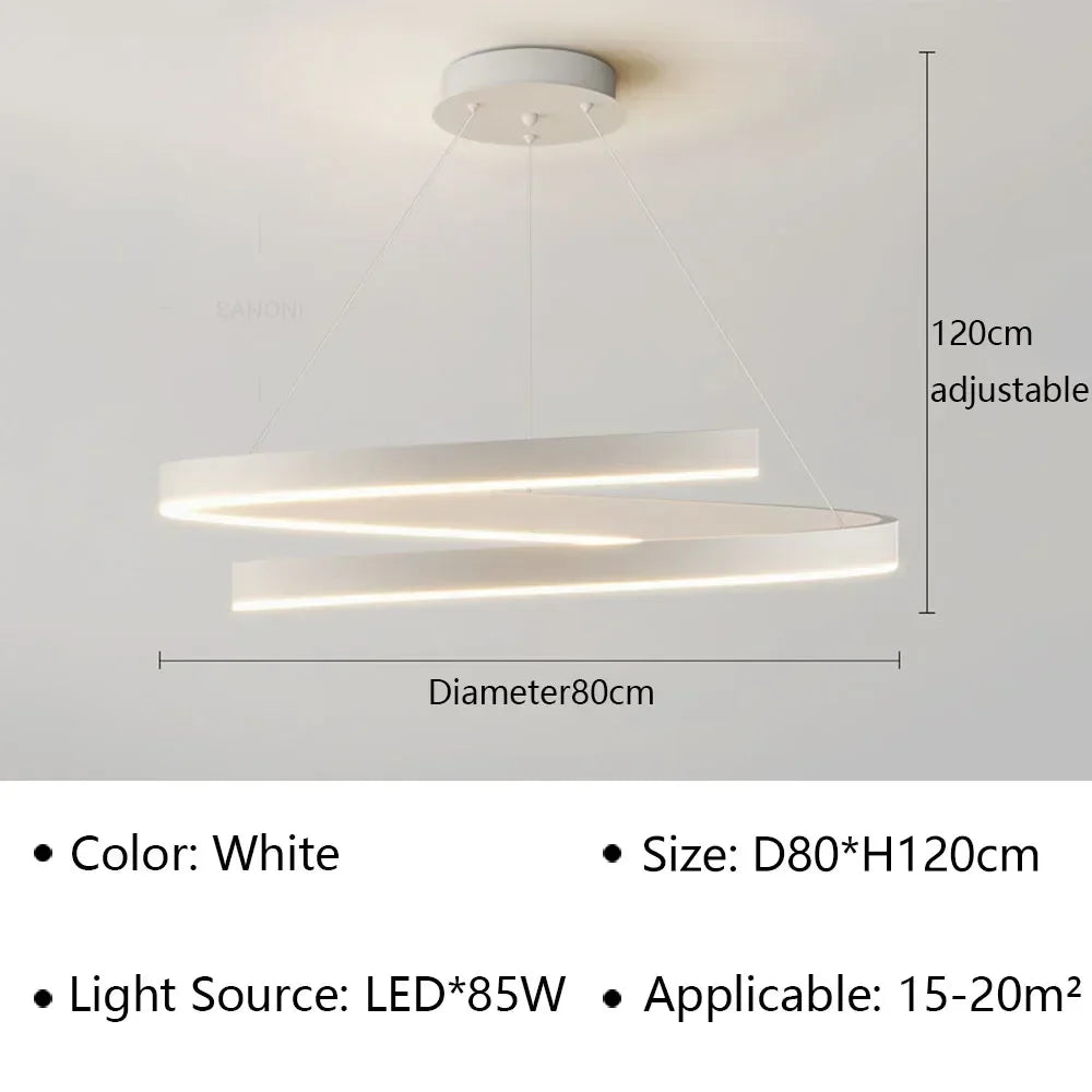 LED Spiral Pendant Light Chandelier