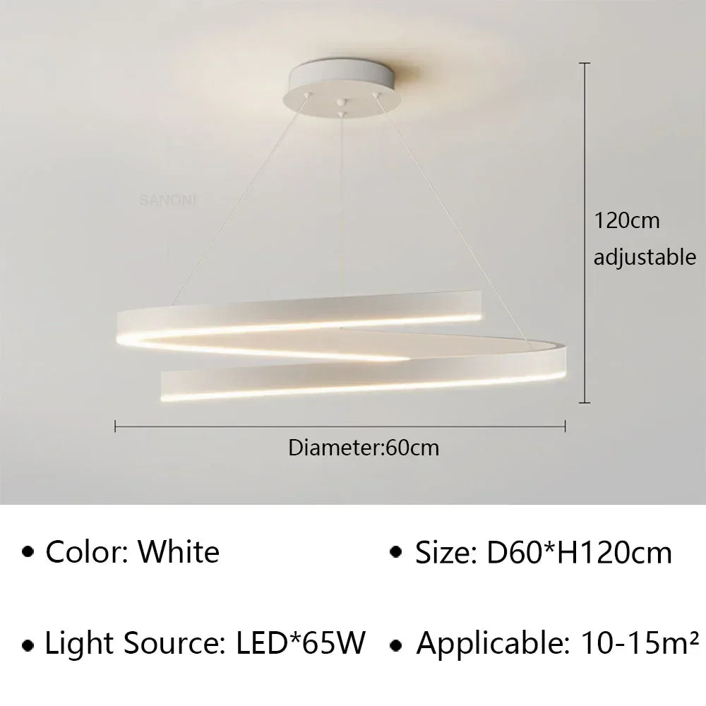 LED Spiral Pendant Light Chandelier