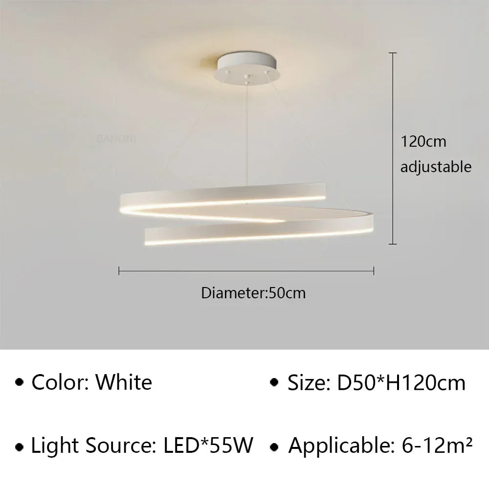 LED Spiral Pendant Light Chandelier