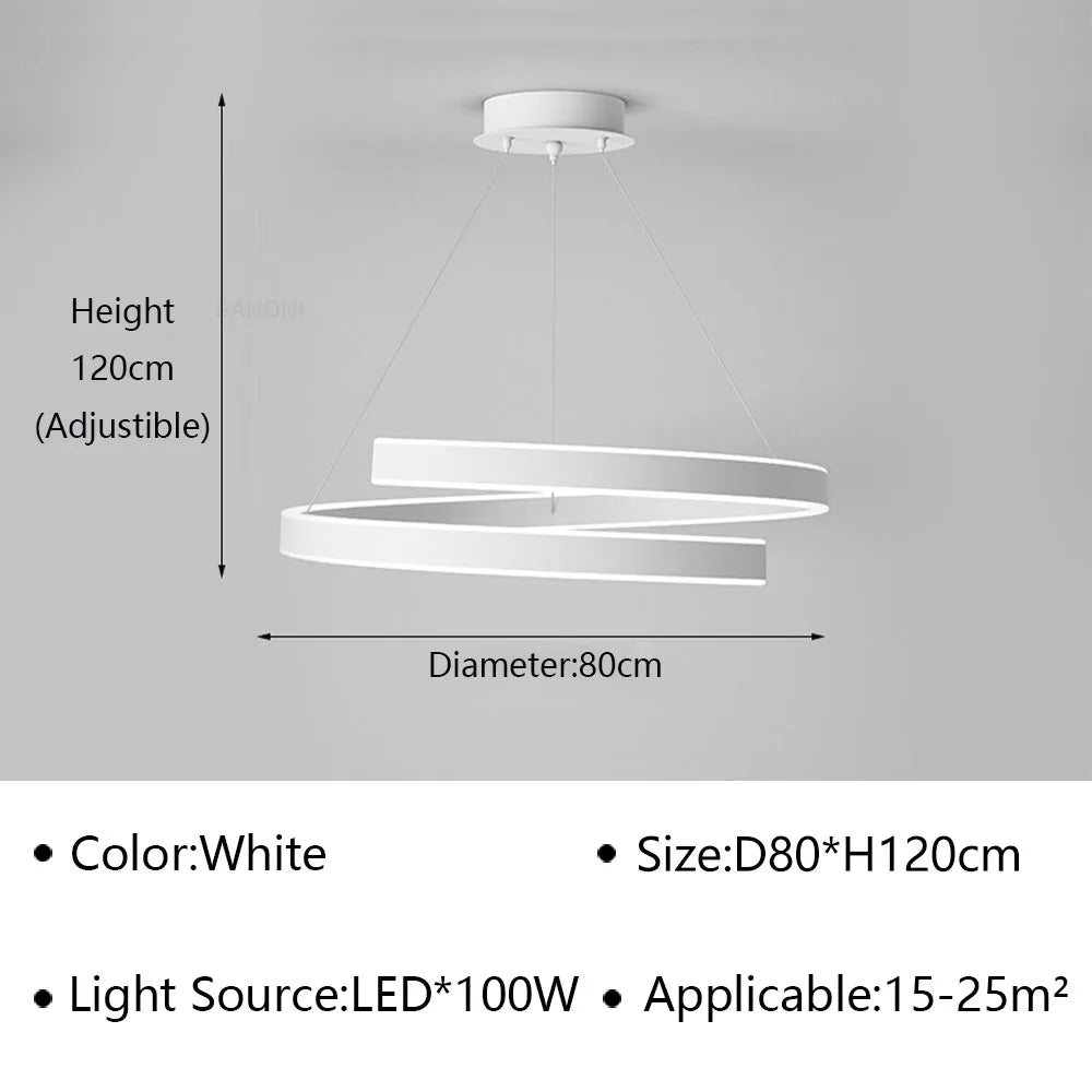 LED Spiral Pendant Light Chandelier