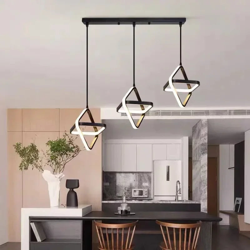 Modern LED Pendant Lights - Black Chandelier