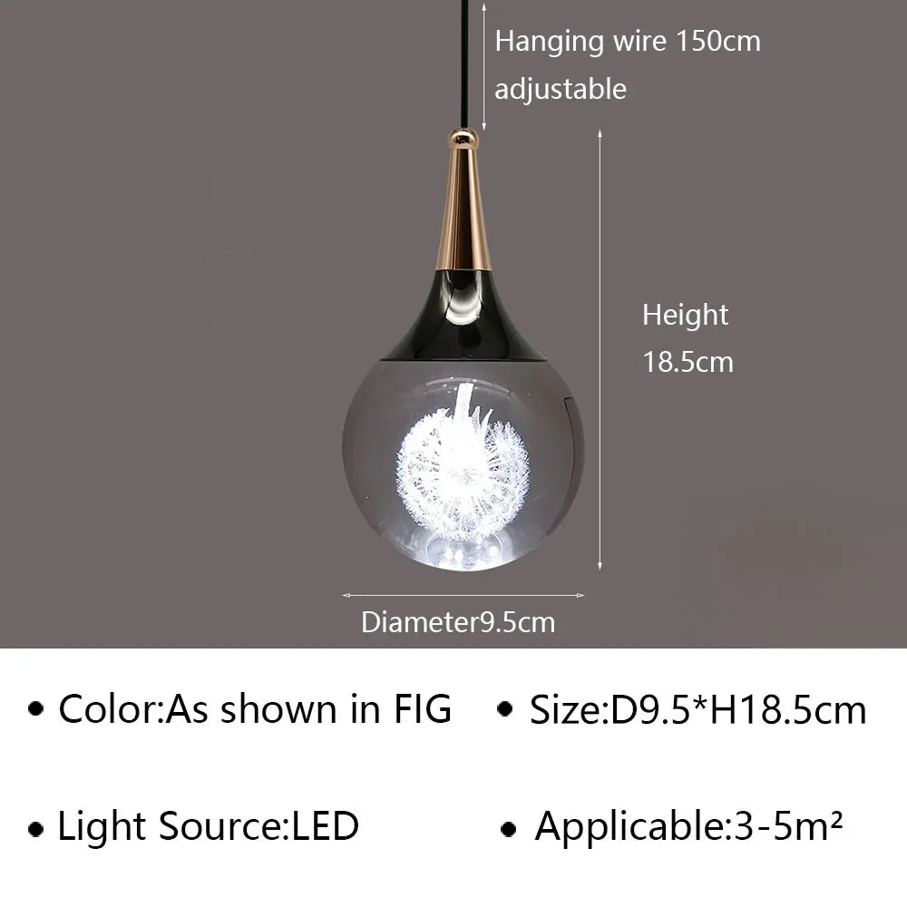 Nordic Crystal LED Pendant Light