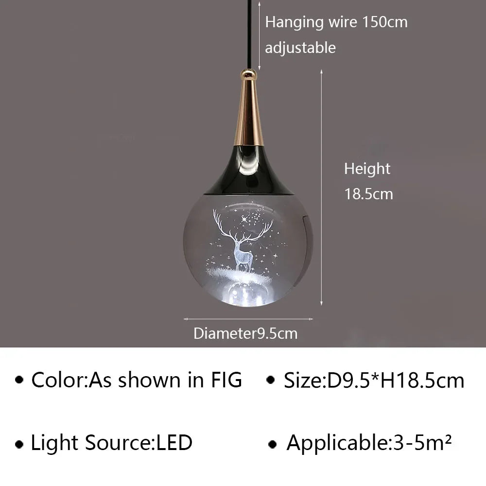 Nordic Crystal LED Pendant Light