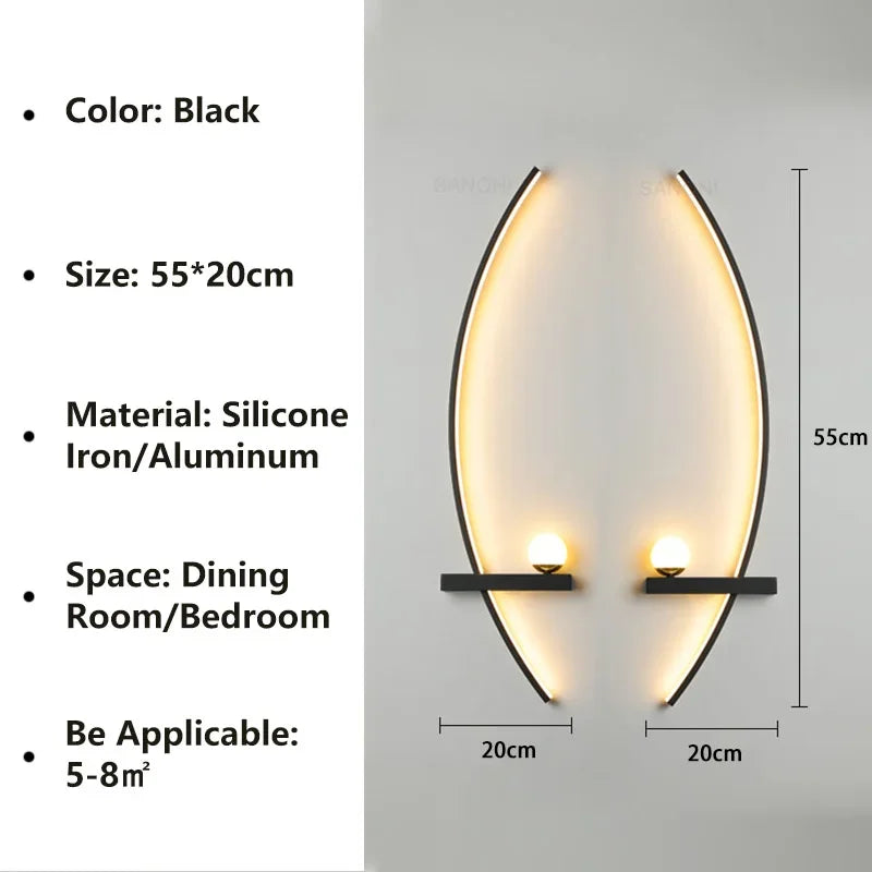 Nordic LED Wall Lamp Stripes Wall Sconce