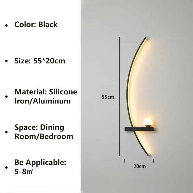 Nordic LED Wall Lamp Stripes Wall Sconce
